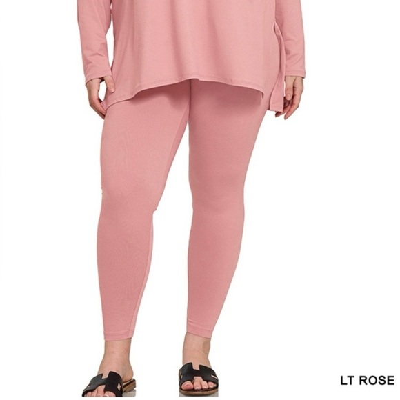 New!LAST ONE Plus Size Light Rose Long Sleeve Top and Leggings Set Size 1X 2X 3X - Picture 3 of 4